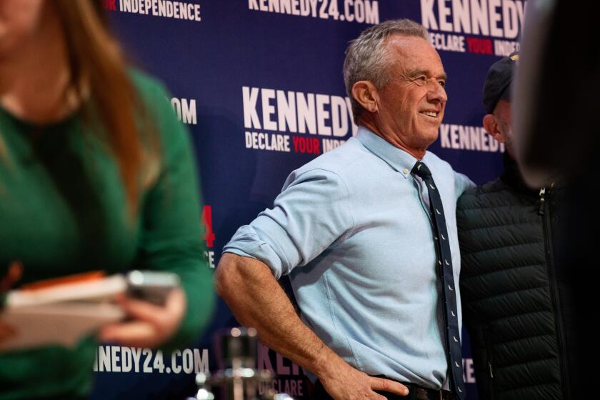 GRAND RAPIDS, MICHIGAN - FEBRUARY 10: Independent presidential candidate Robert F. Kennedy Jr. poses with supporters during a meet and greet after a voter rally at St. Cecilia Music Center on February 10, 2024 in Grand Rapids, Michigan. The Democratic National Committee (DNC) launched billboards in Grand Rapids on Friday, hitting Kennedy Jr., alleging a Super PAC supporting him, American Values 2024, is receiving donations from a former mega-donor to former president Donald Trump. (Photo by Emily Elconin/Getty Images)