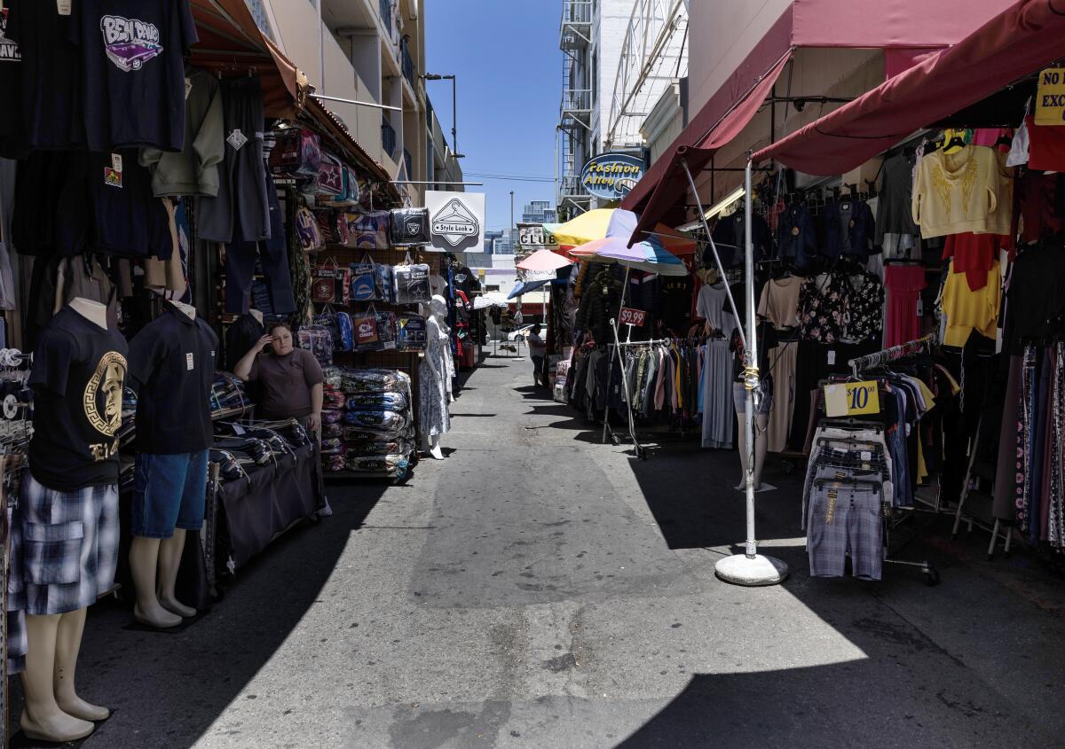 Santee Alley, lees busy than usual Sunday, June 15, 2025 in Los Angeles, CA.
